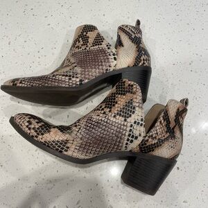 Snakeskin Booties - Size 6